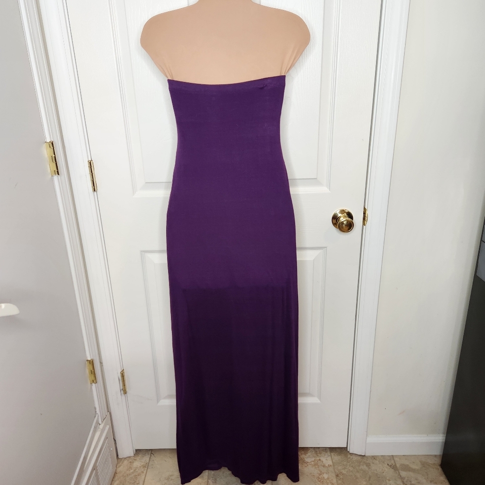 Velvet By Graham & Spencer Purple Strapless Maxi Dress Wedding Lightweight Small - Picture 5 of 12